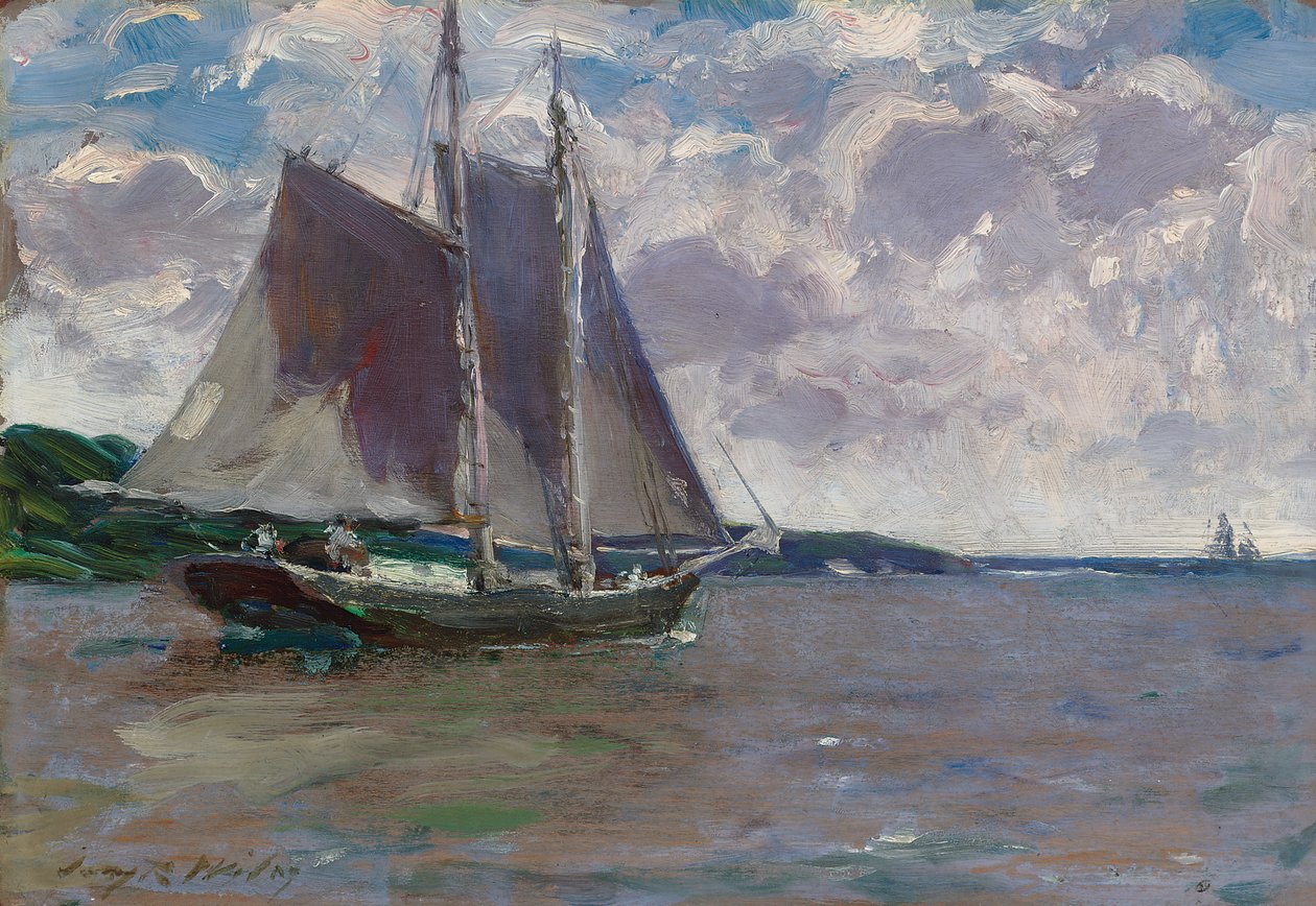 Dışa Bağlı (panelde yağ) by Irving Ramsay Wiles