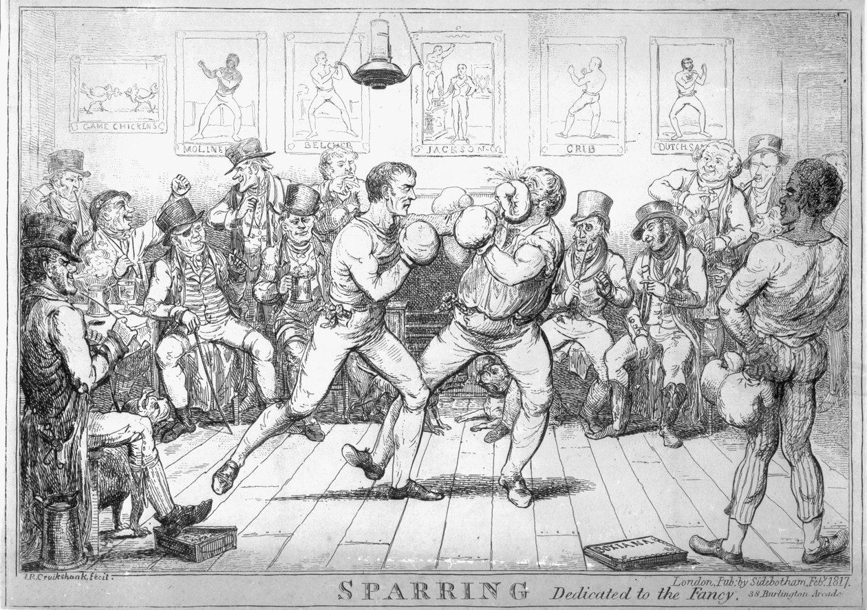 fikir tartışması, 1817 by Isaac Robert Cruikshank