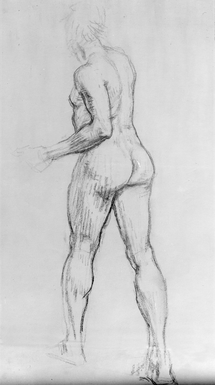 Çıplak bir kadın çalışması, 1915 (kağıt üzerinde kömür) by Isaac Rosenberg