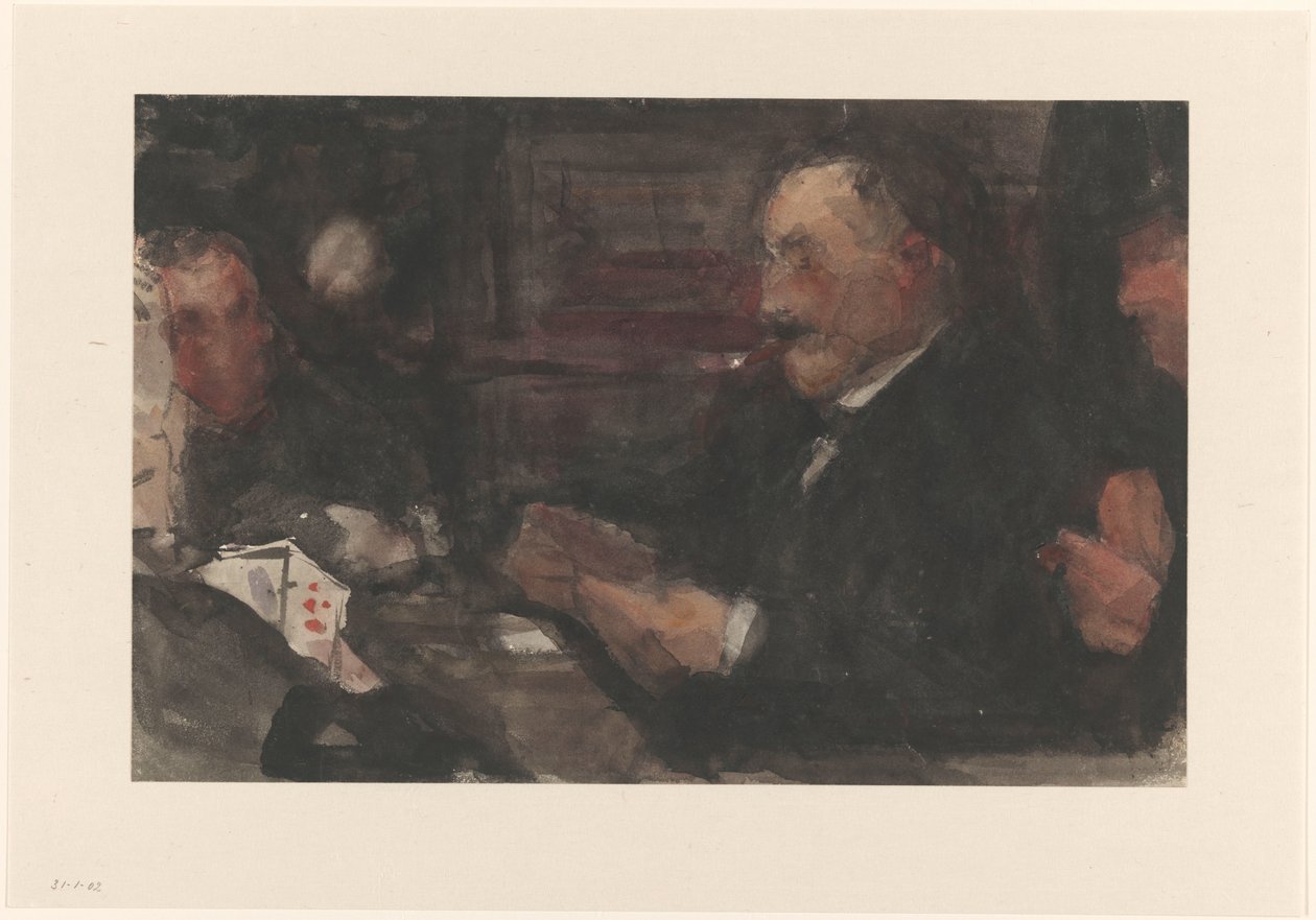 Beyler kafede iskambil kağıtları by Isaac Israels