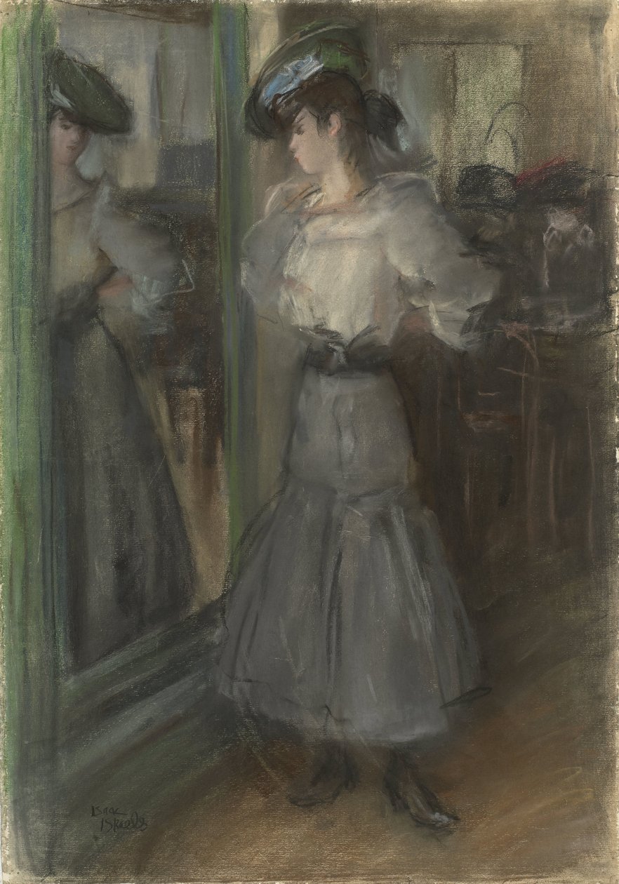 Kız bir aynanın önünde by Isaac Israels