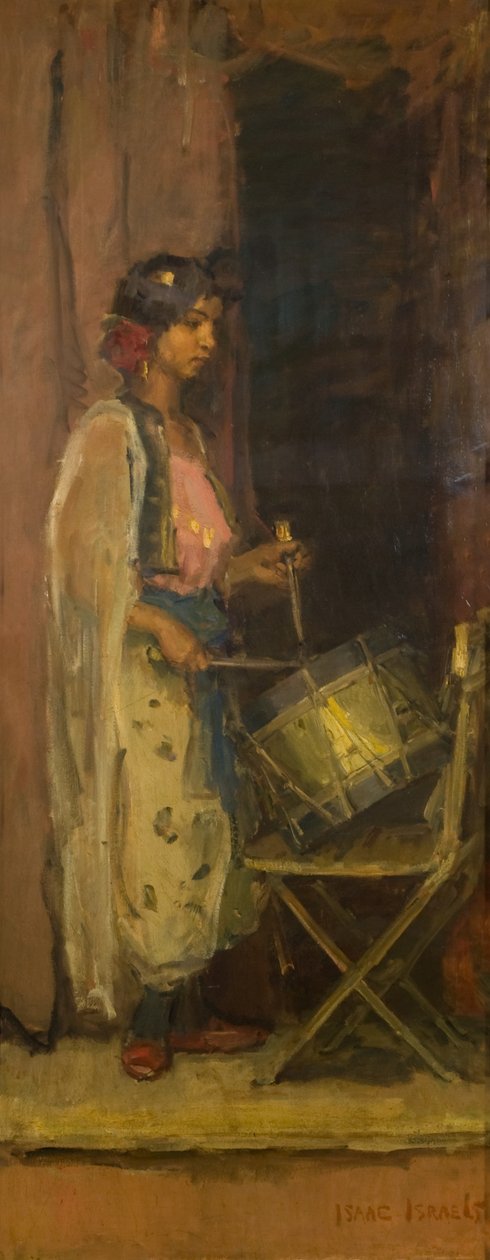 Mısırlı Davulcu Kız (tuval üzerine yağlı boya) by Isaac Israels