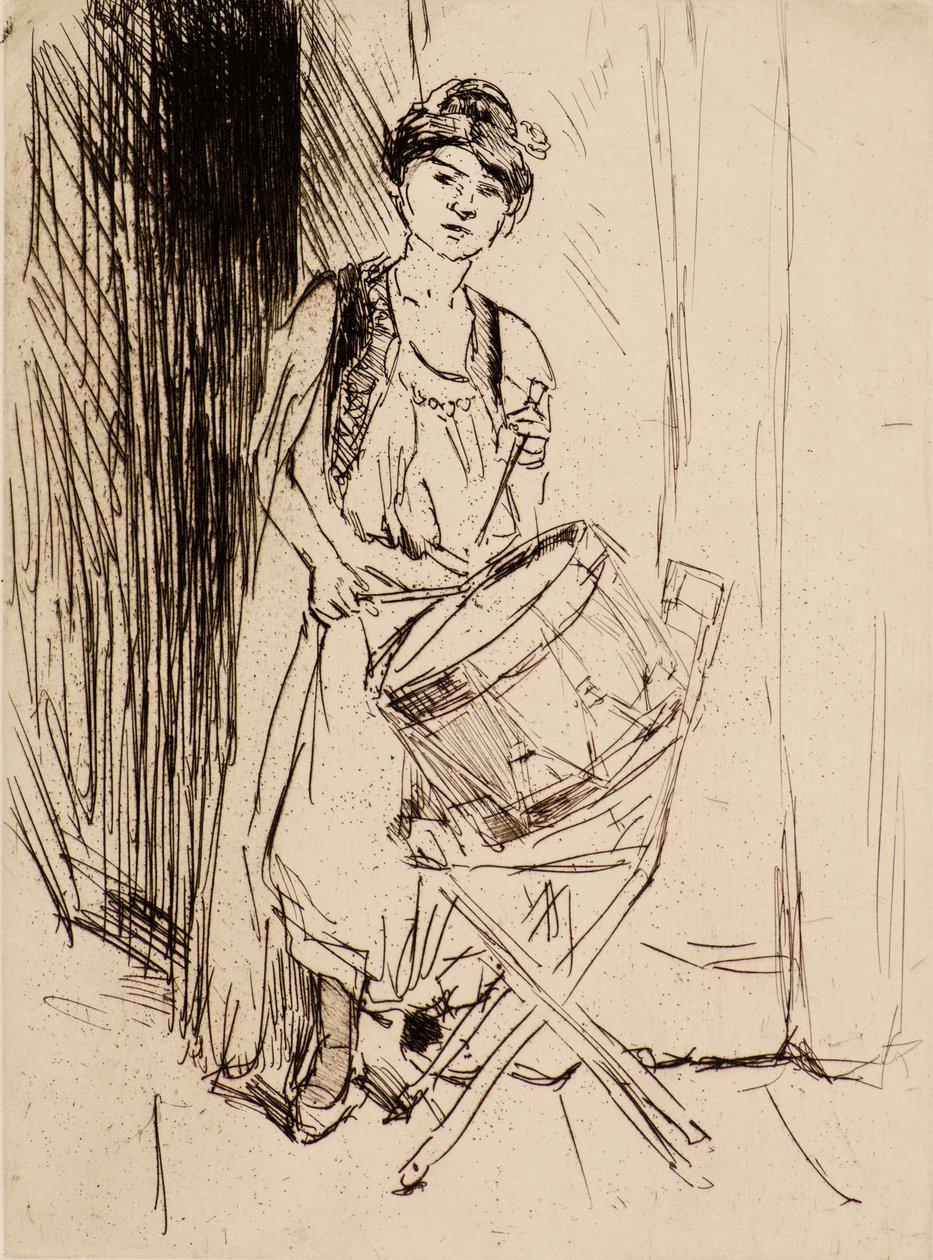 Davullu Kadın (gravür) by Isaac Israels