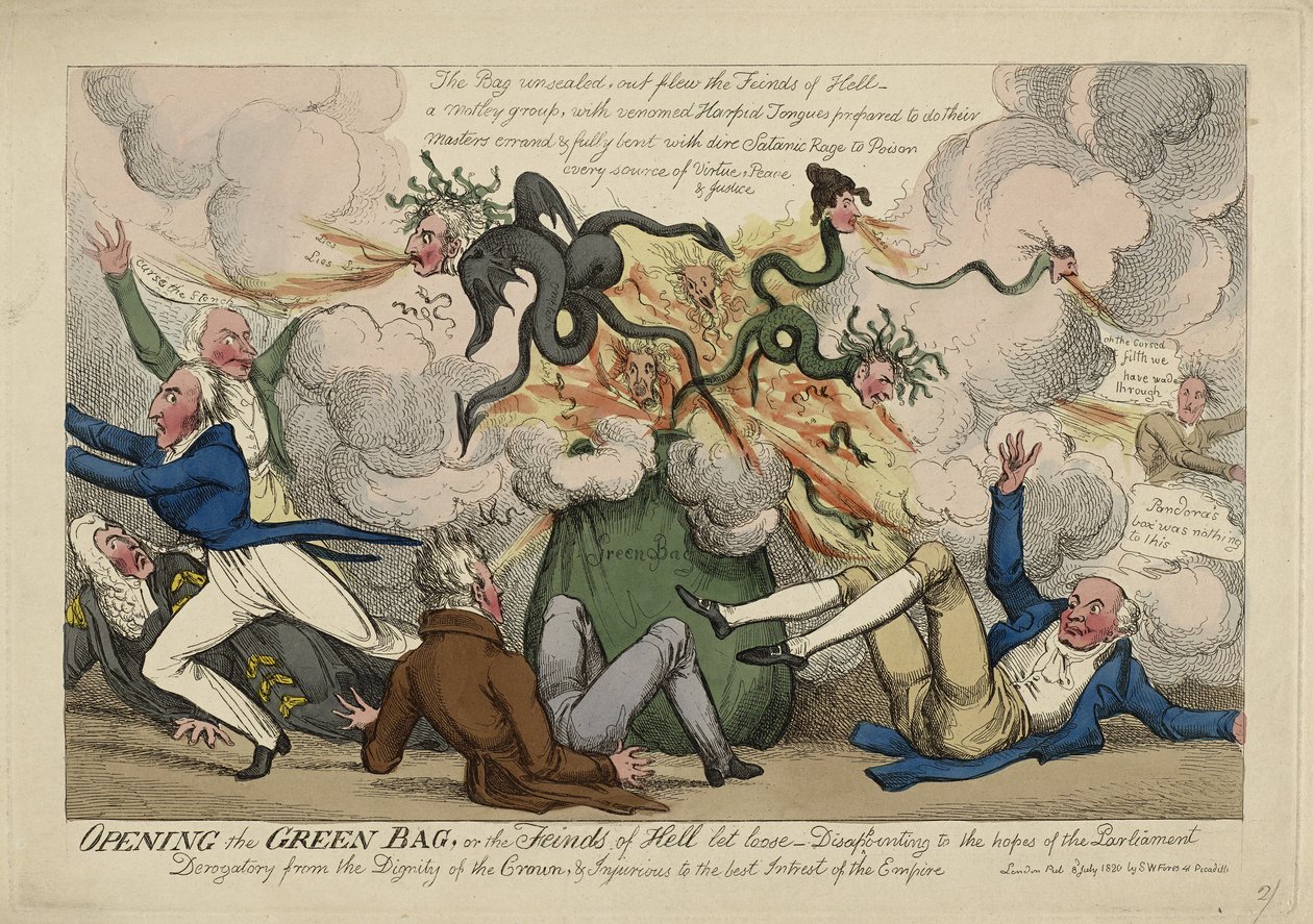 Yeşil çantayı açmak by Isaac Robert (attr. to) Cruikshank