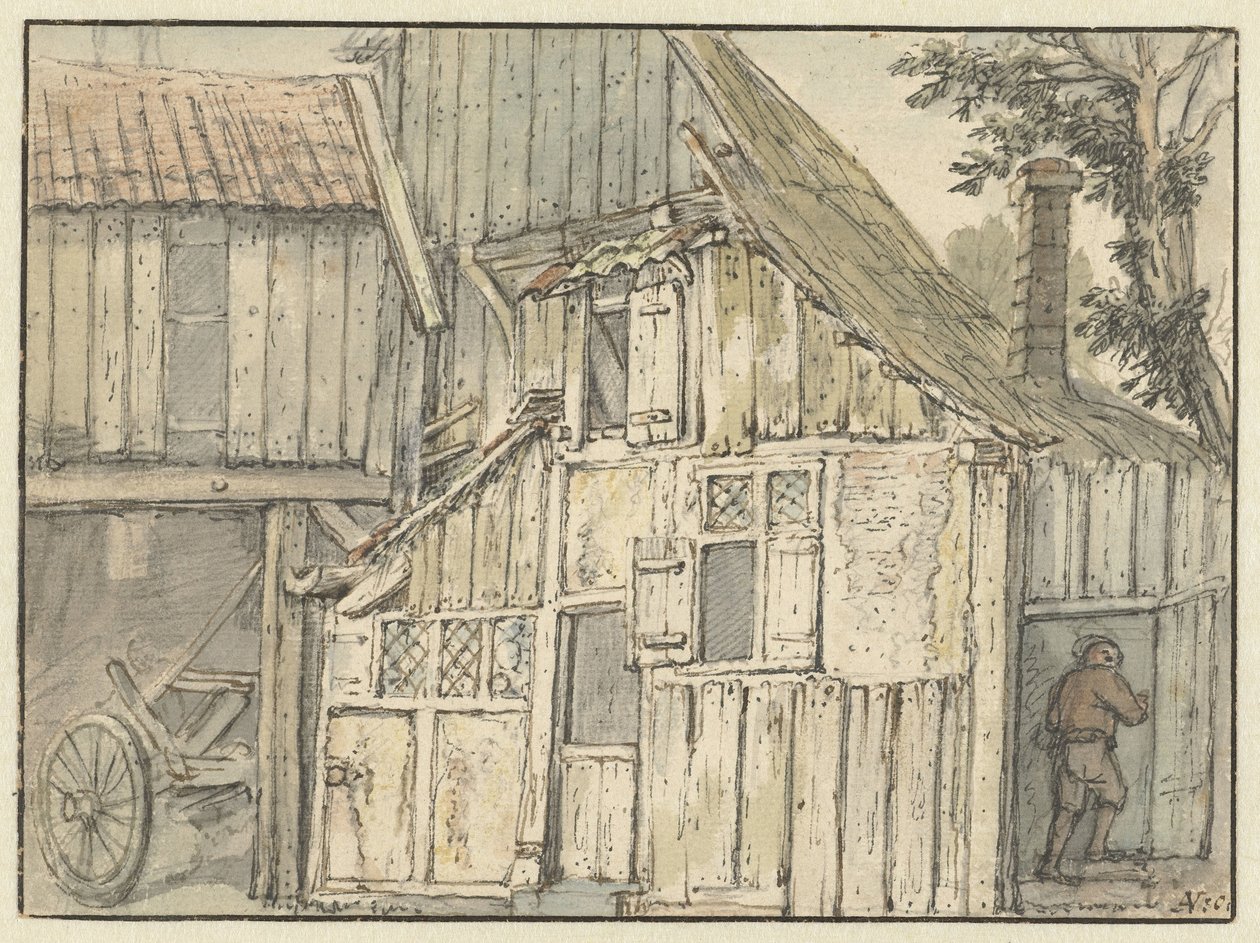 Bir çiftliğin cephesi by Isaac van Ostade