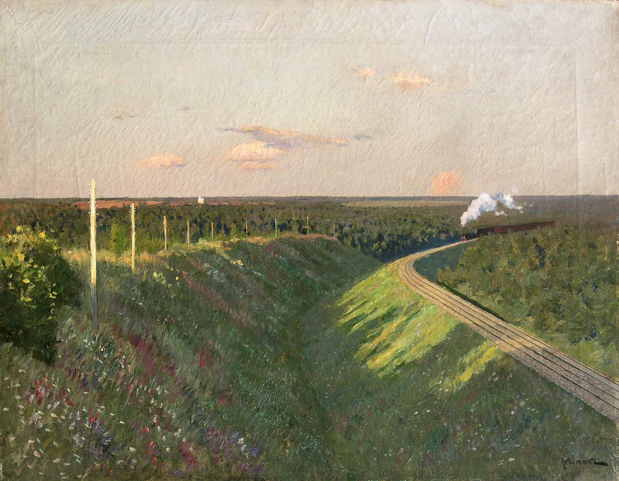 ಅದರ ಜರ್ನಿ ಟರ್ಕ್‌ನಲ್ಲಿ ರೈಲು by Isaak Ilyich Levitan