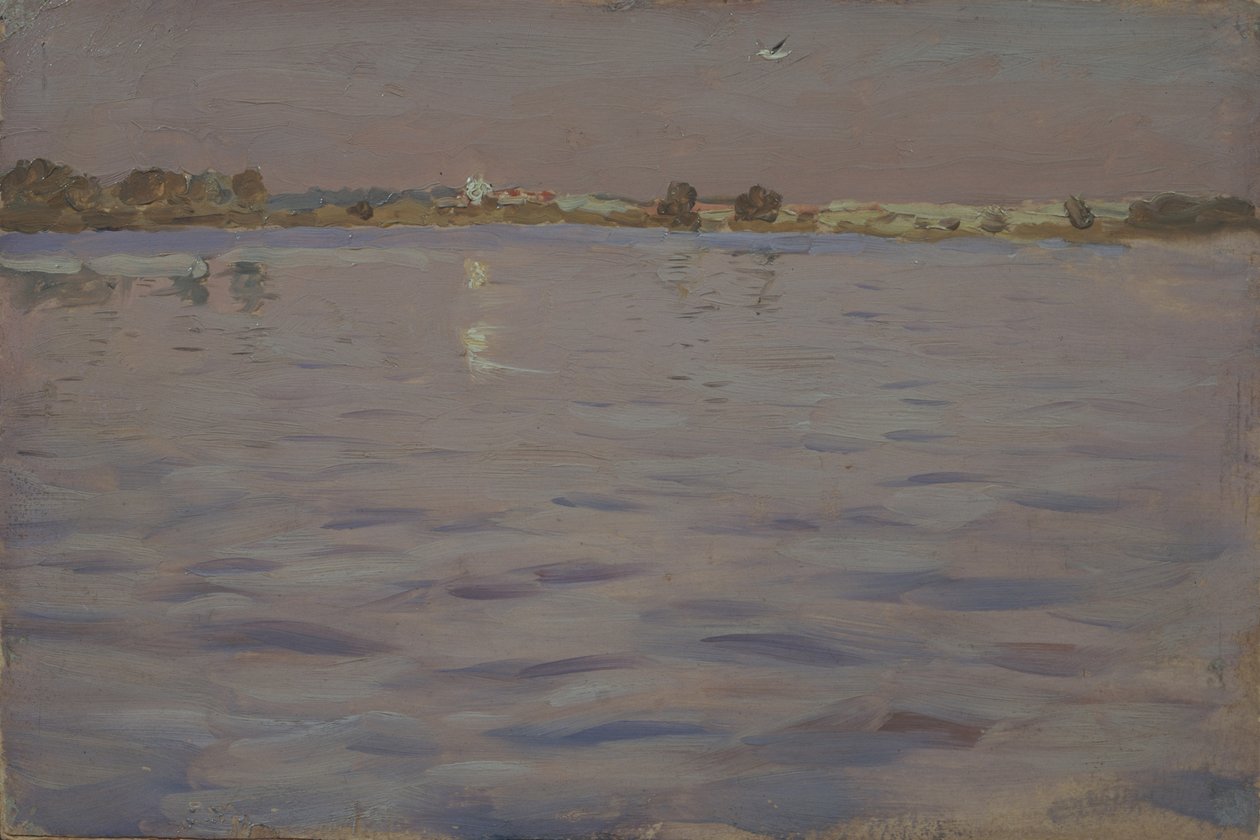 Son güneşler. Bir göl, 1898-1899 by Isaak Ilyich Levitan