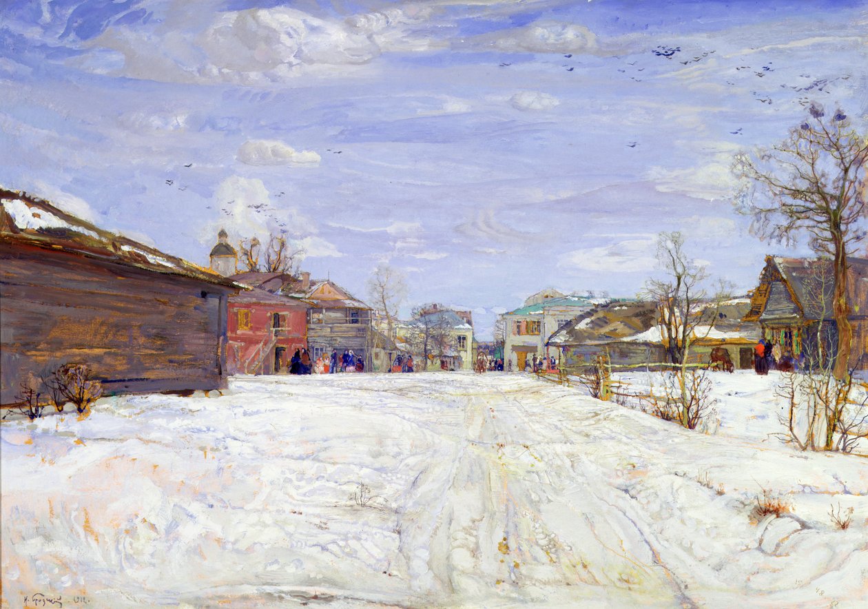 Kışın Sokak Manzarası by Isaak Israilevich Brodsky