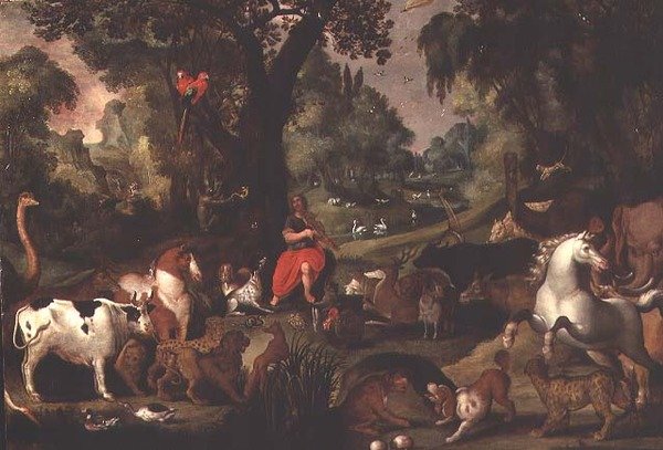 Hayvanları Büyüleyen Orpheus (panel) by Isaak van Oosten