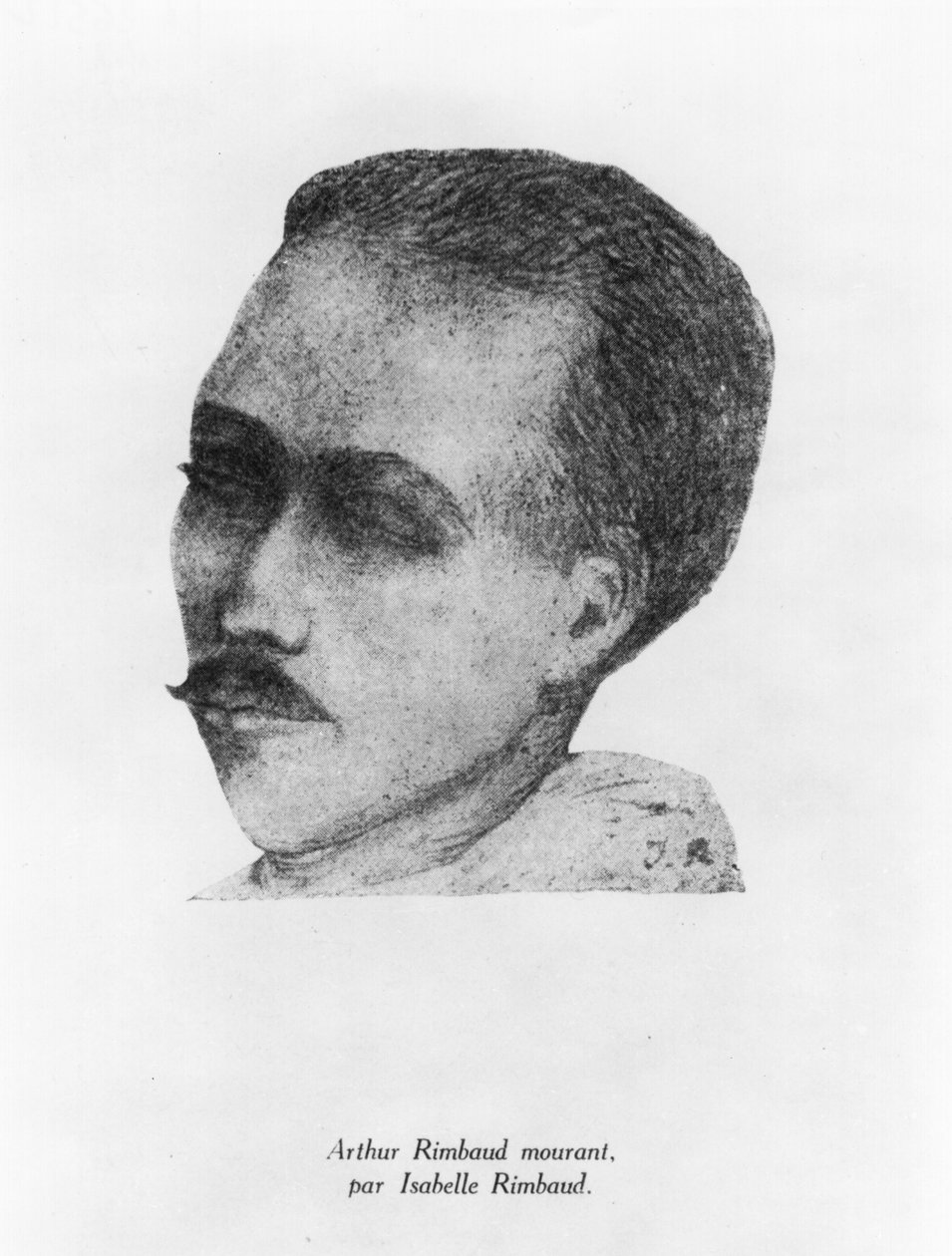 Arthur Rimbaud (1854-91) ölüyor, 1891 (bw fotoğraf) by Isabelle Rimbaud