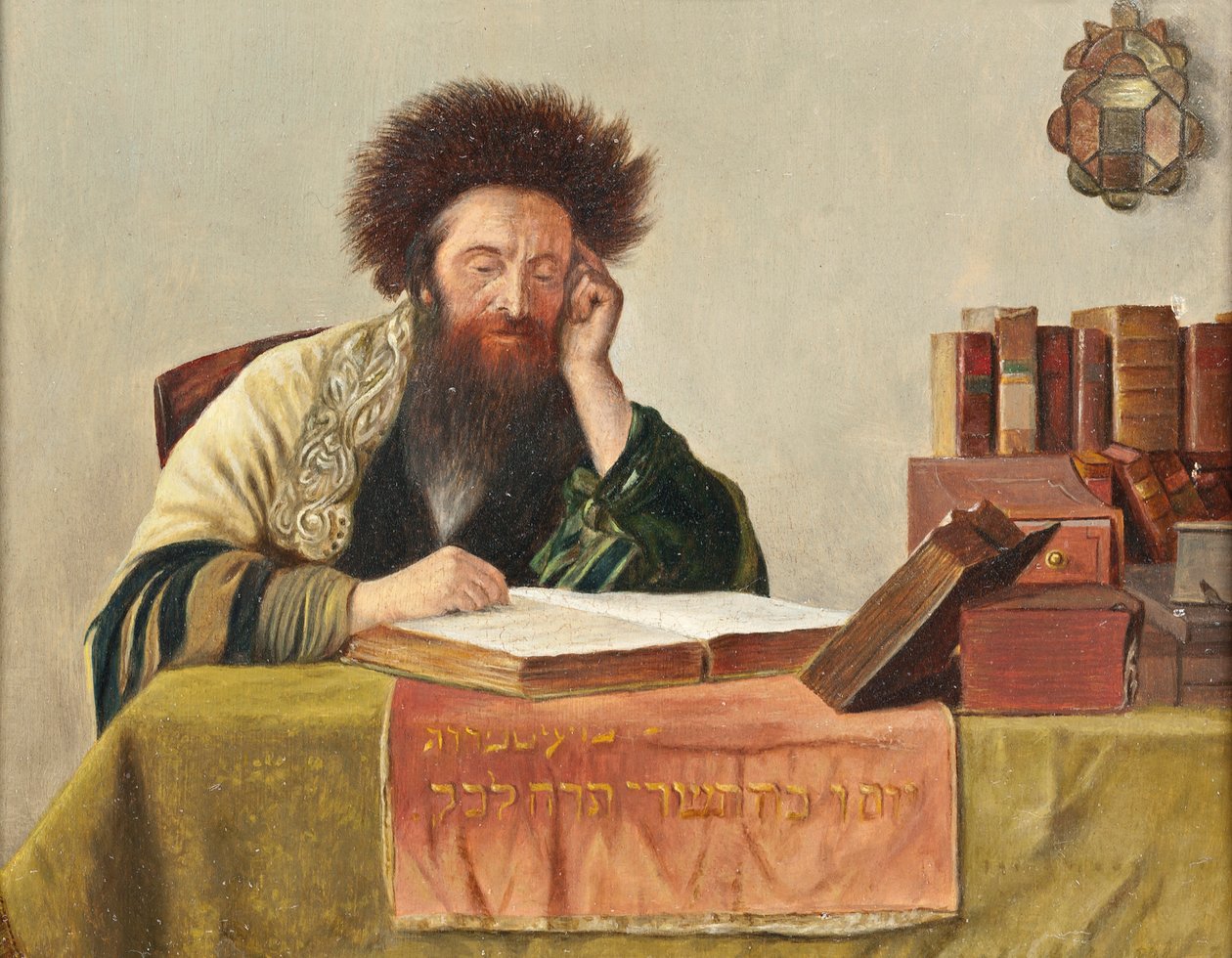 Talmud okuyan bir haham by Isidor Kaufmann