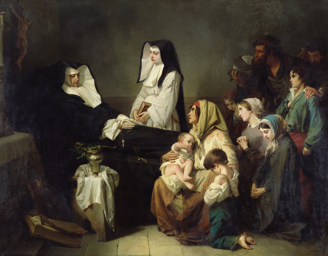 Hayırsever Bir Kız Kardeşin Ölümü, 1850 by Isidore Pils