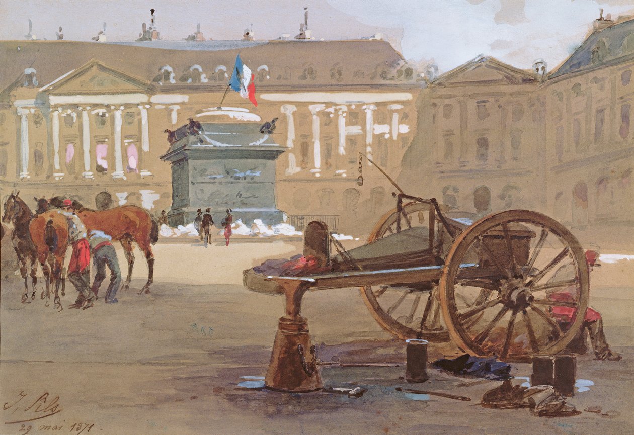 Düşmüş sütun, Place Vendôme, Paris, 29 Mayıs 1871 by Isidore Pils
