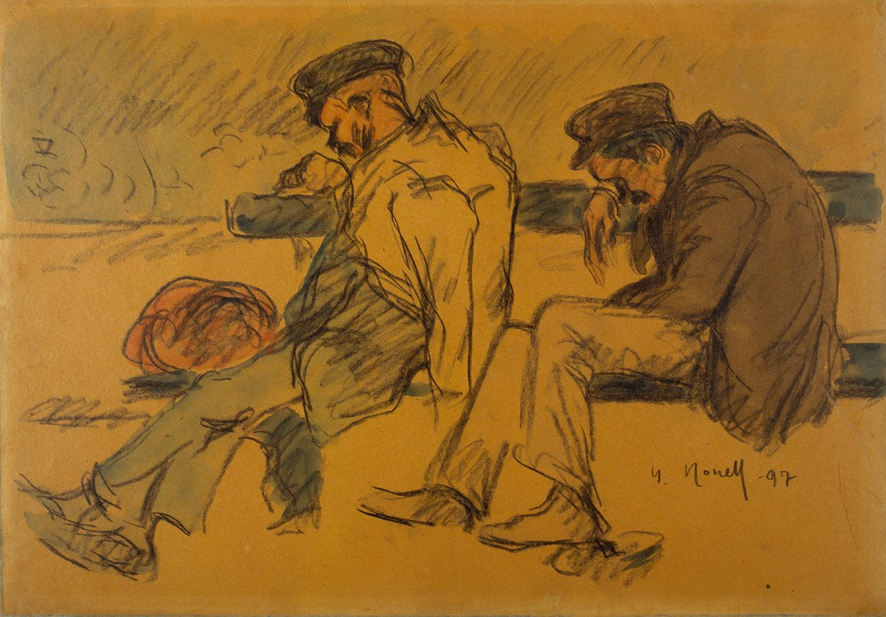 Uyuyan İki Zavallı Adam by Isidre Nonell