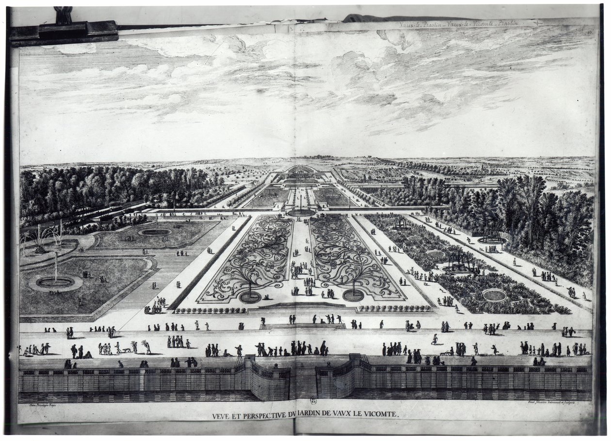 Vaux-le-Vicomte Bahçesinin Perspektif Görünümü by Israël Silvestre the Younger