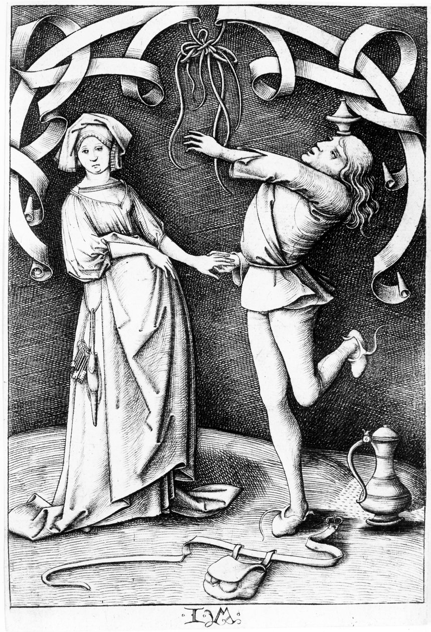 Hokkabaz ve Kadın, c.1495-1503 by Israhel van Meckenem the younger