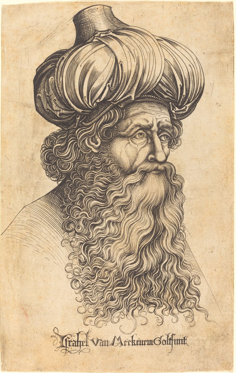 Yaşlı Bir Adamın Başı by Israhel van Meckenem