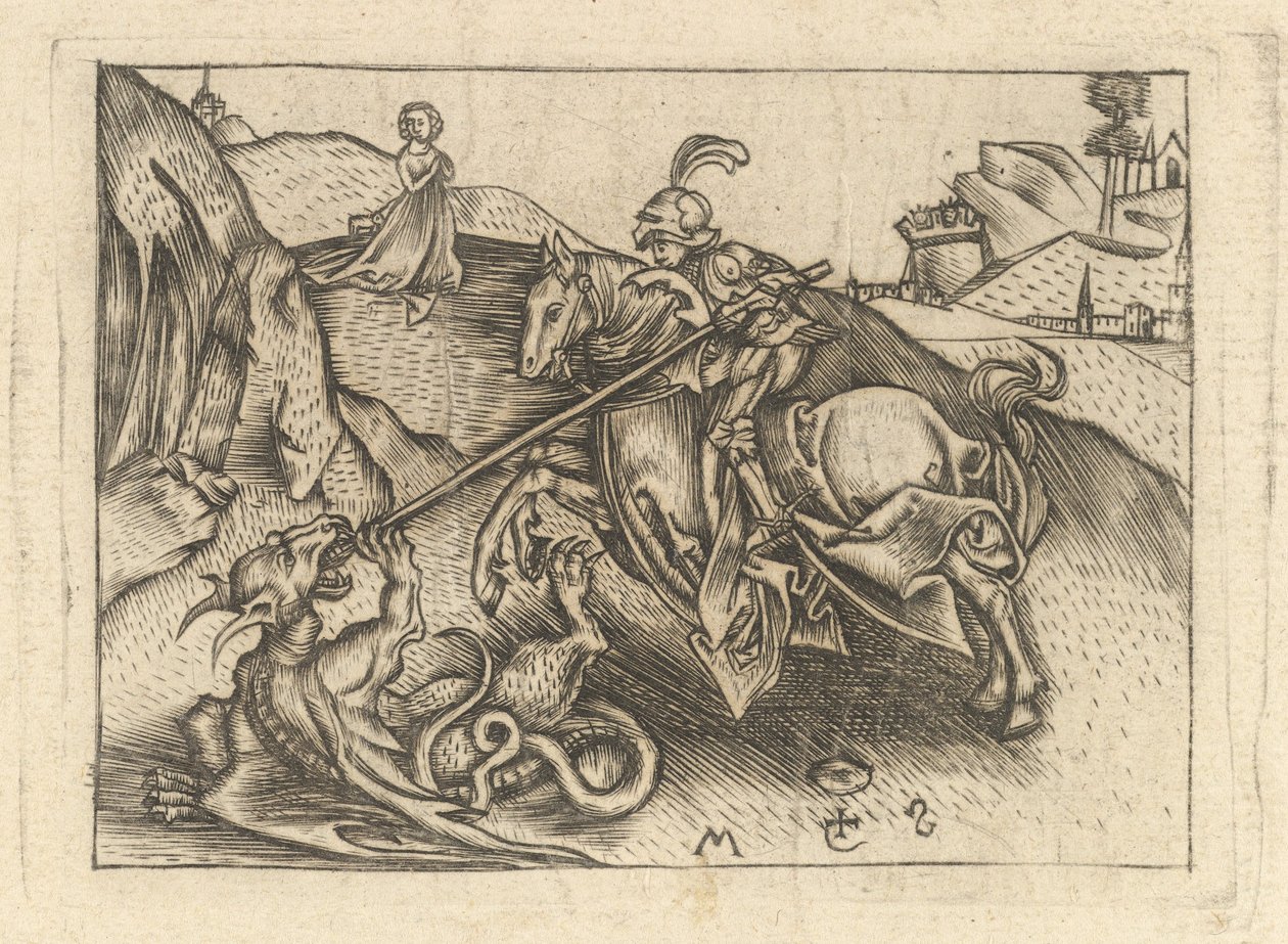 St. George, yaklaşık 1435-1503. by Israhel van Meckenem