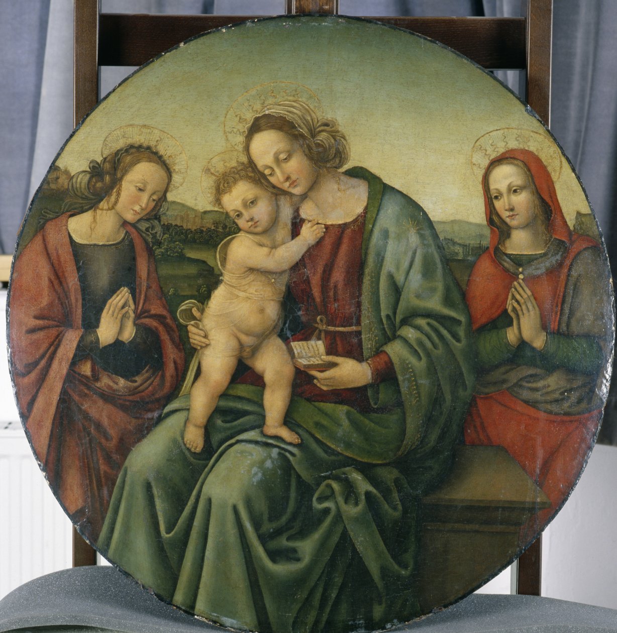 Çocuklu Madonna ve iki kadın aziz, c.1500-15 (kavak ağacı üzerinde tempera) by Italian School