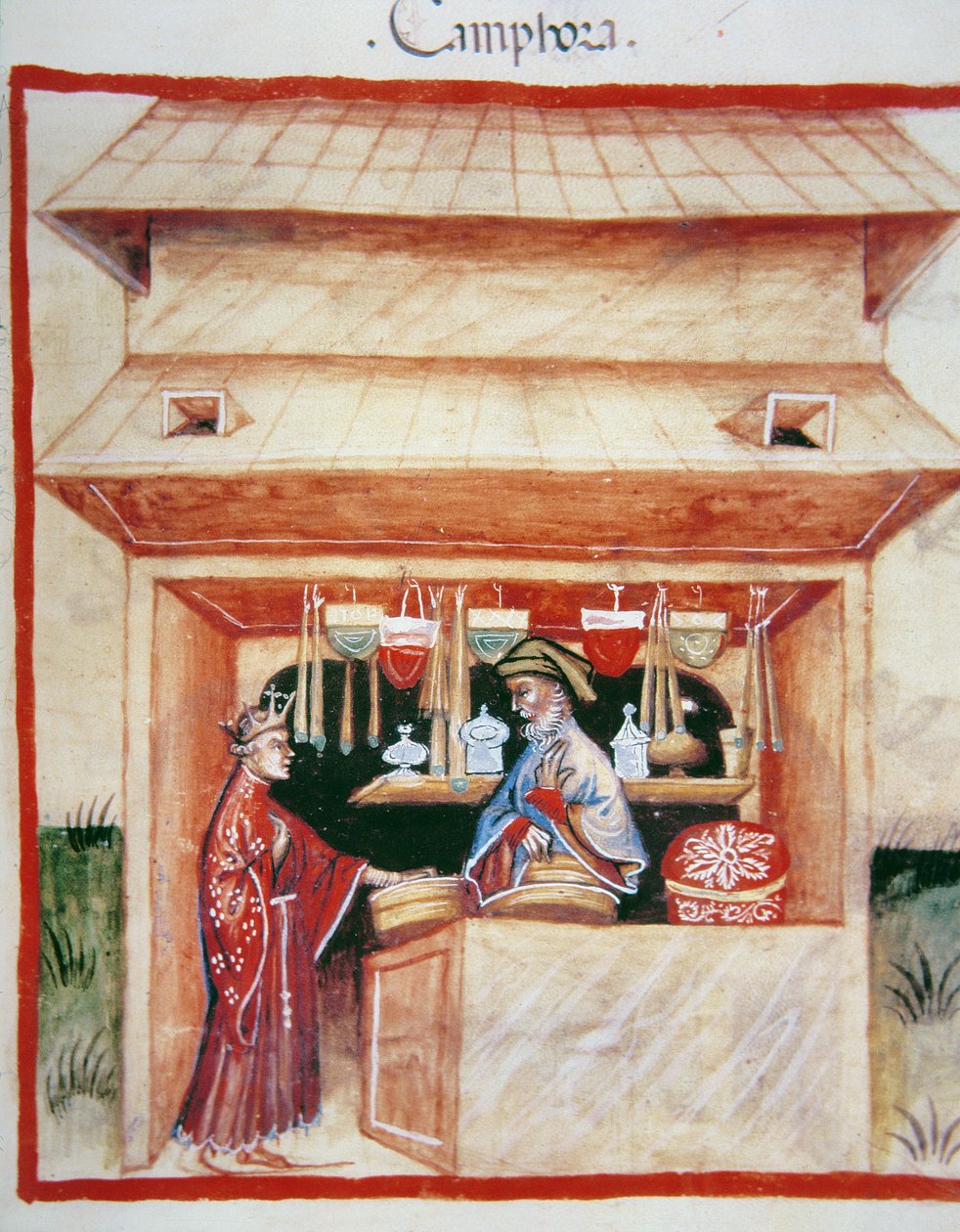 Nova 2644 fol.94r Kafur satışı, Tacuinum Sanitatis