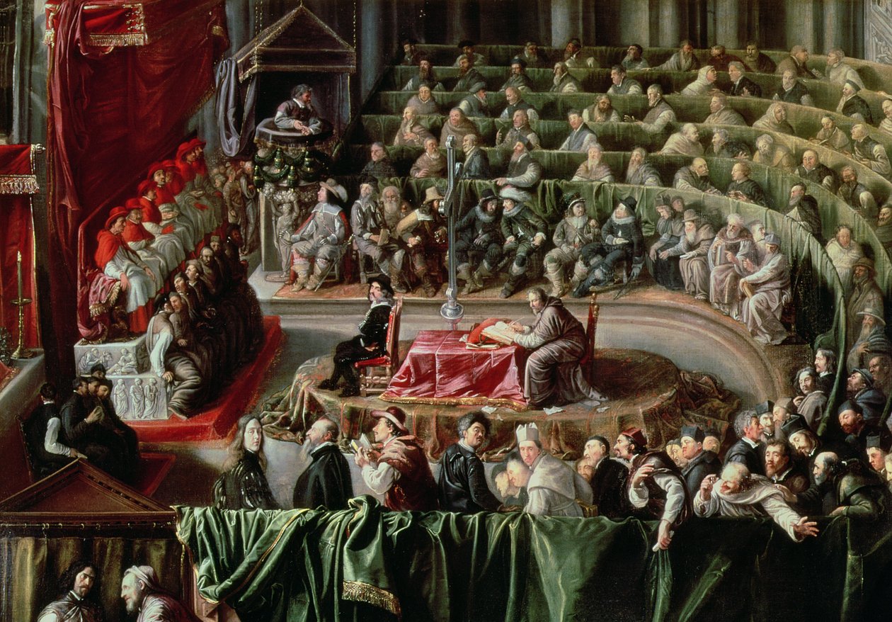 Trial of Galileo, 1633  (detail of 2344) by Italian School