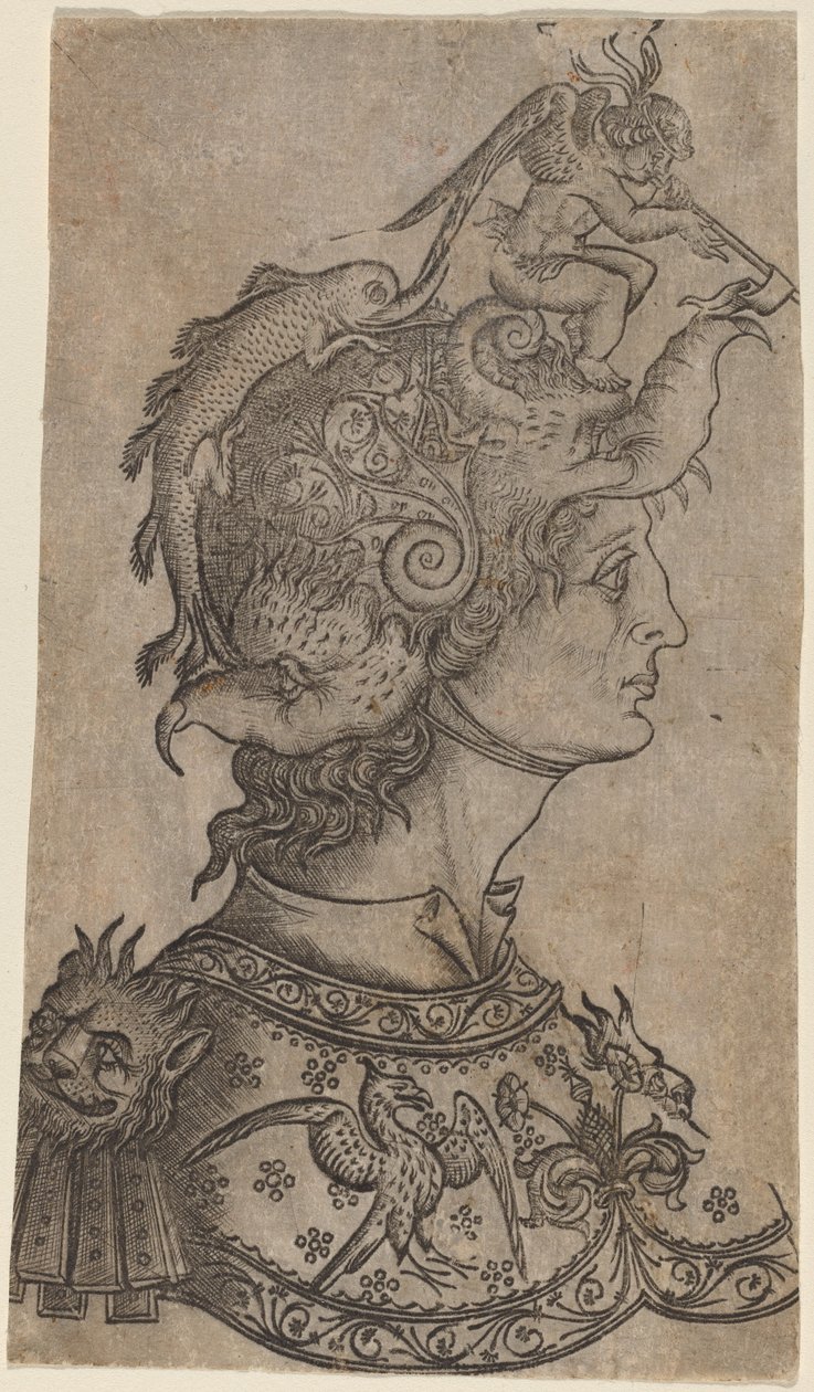 Fantastik Kasklı Adam by Italian 15th Century