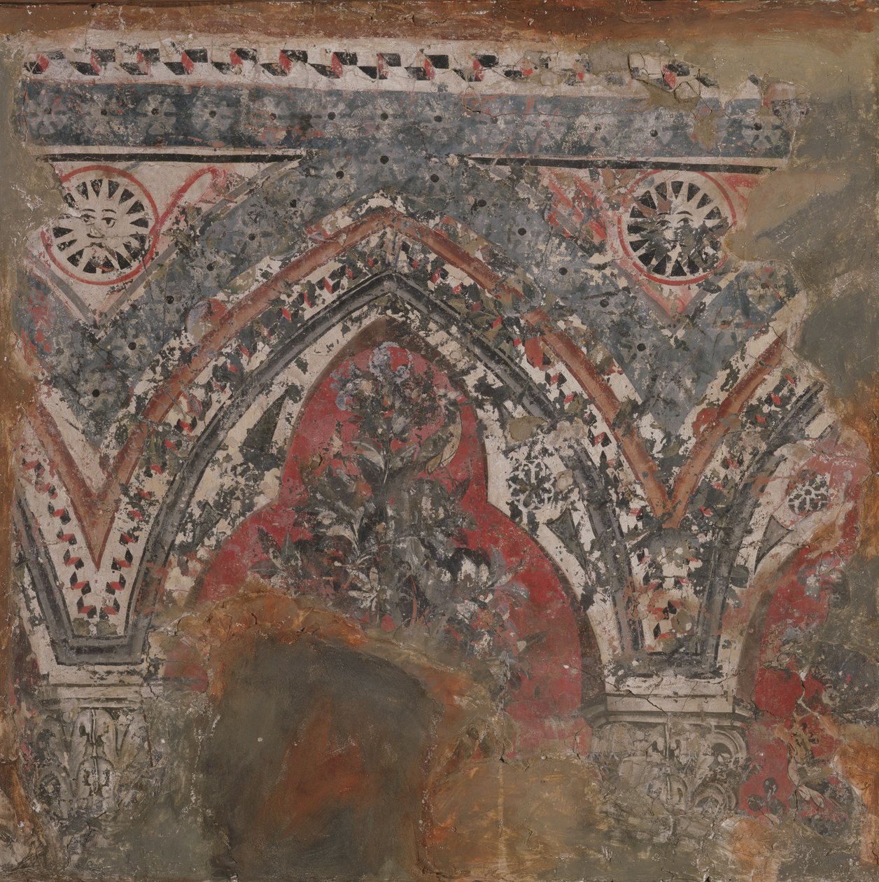 Bir duvar resminden bir parça by Italian School