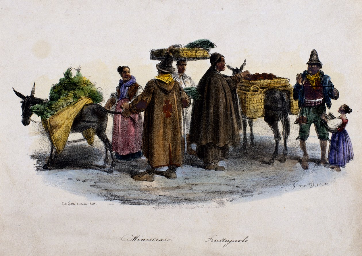 Meyve ve sebze satıcıları by Italian School