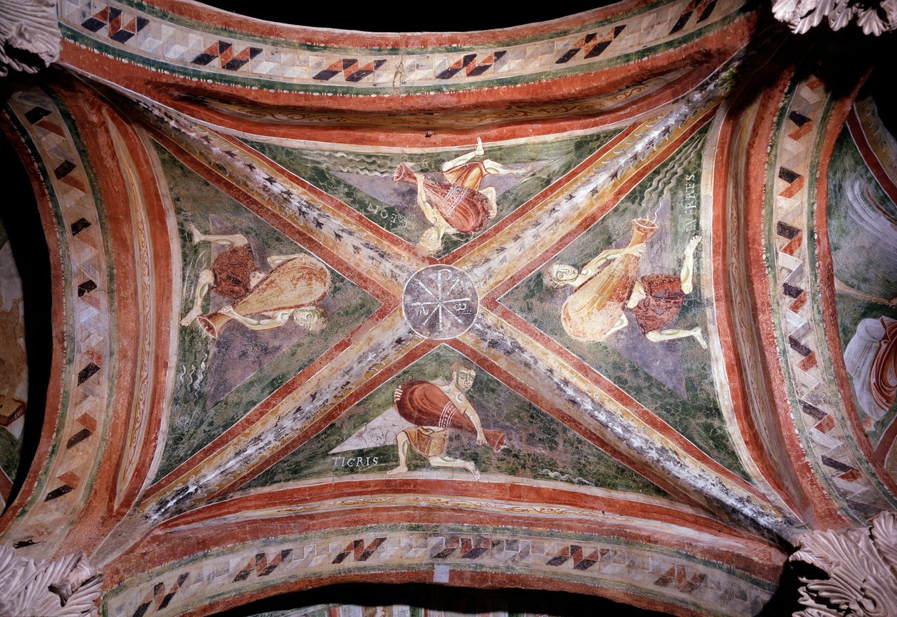 Cennet nehirleri - Fresk by Italian School