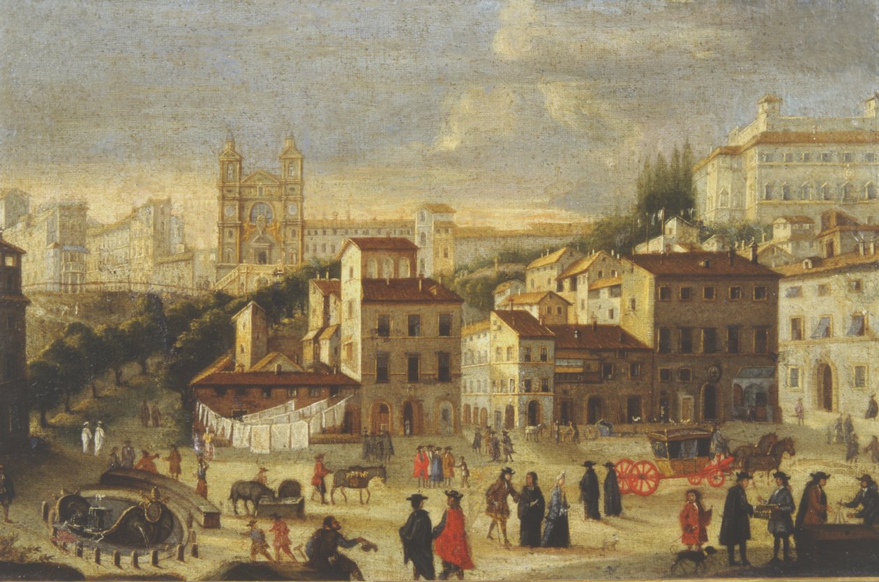 Piazza di Spagna ve Trinita dei Monti by Italian School