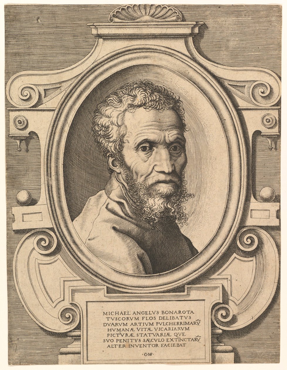 Michelangelo'nun portresi, pub. C1564. by Italian School