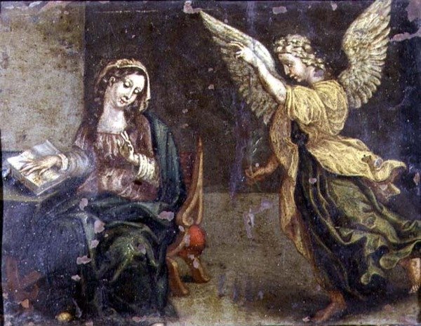 Müjde (bakır üzerine yağ) by Italian School