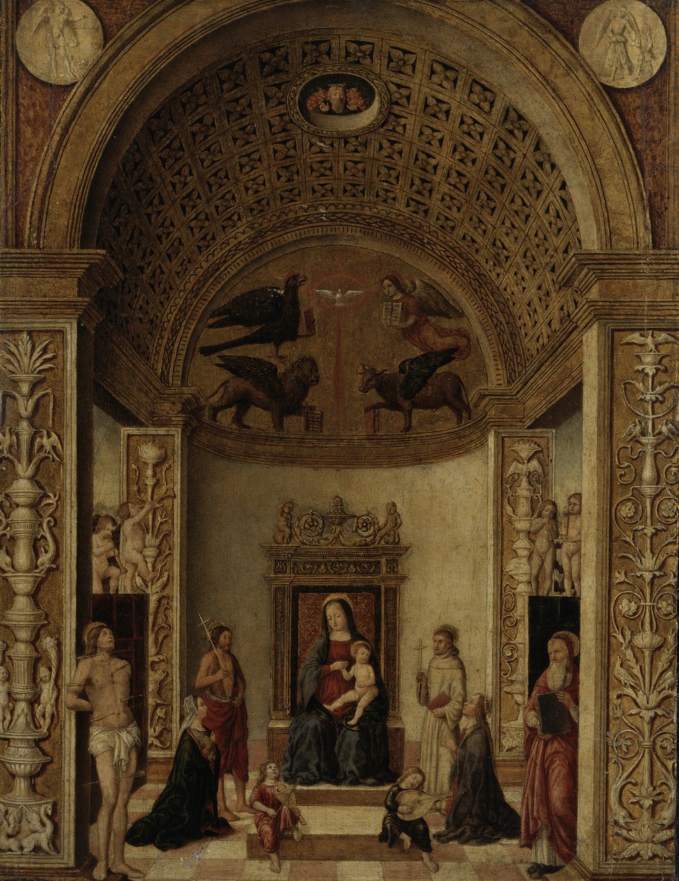 Bakire ve Çocuk Enthroned, c.1500-20 by Italian School