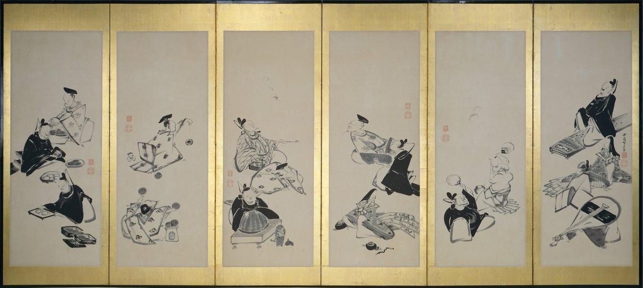 Otuz Altı Ölümsüz Şair, 1798 by Ito Jakuchu