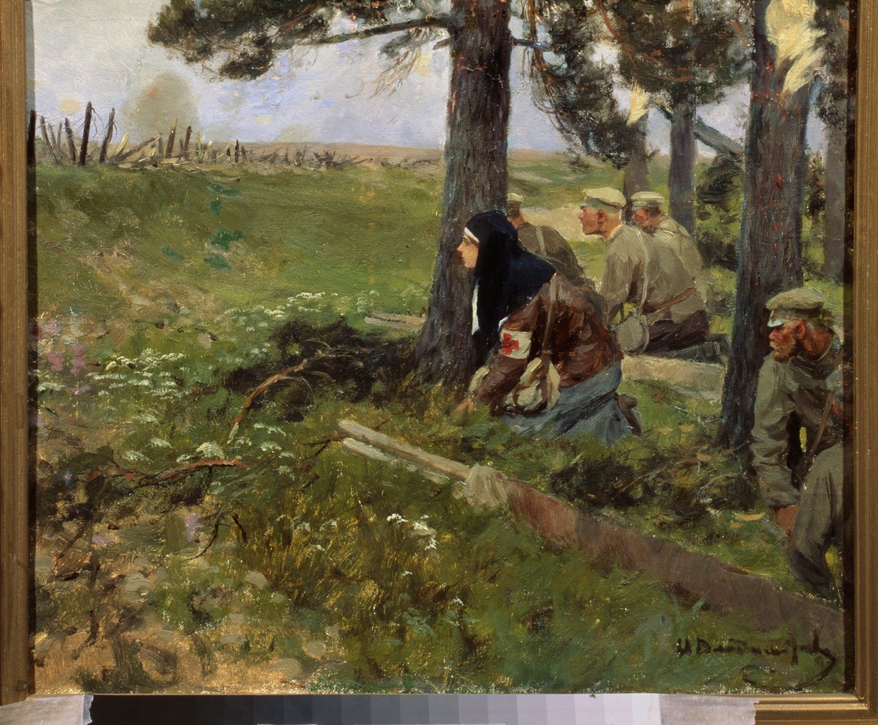 Rus birlikleri ile bir hemşire by Ivan Alexeyevich Vladimirov