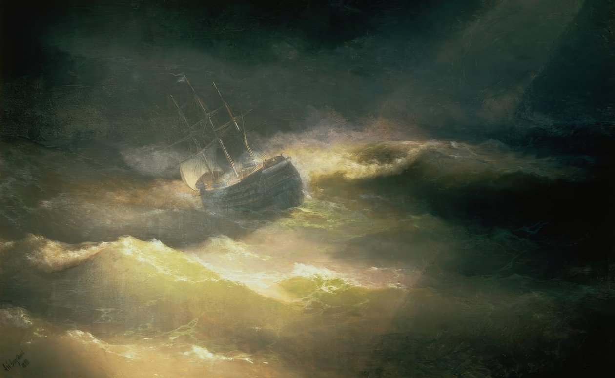 Maria gemisi fırtınada by Ivan Konstantinovich Aivazovsky