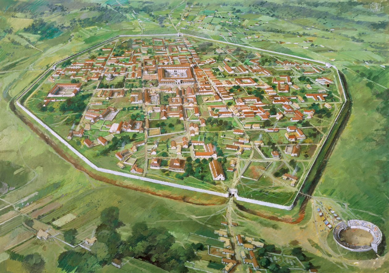 Silchester Roma Şehir Surları, c3. yüzyıl, 1990-2010. by Ivan Lapper