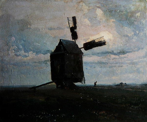 Yel değirmeni, c.1930 (gemideki yağ) by Ivan Trusz