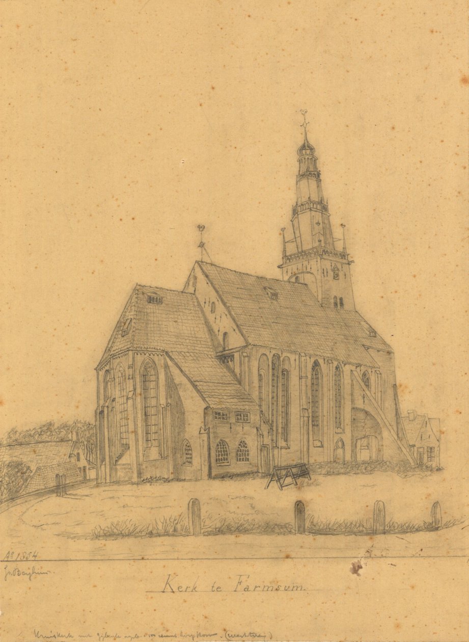 Eski Farmsum kilisesinin 1855