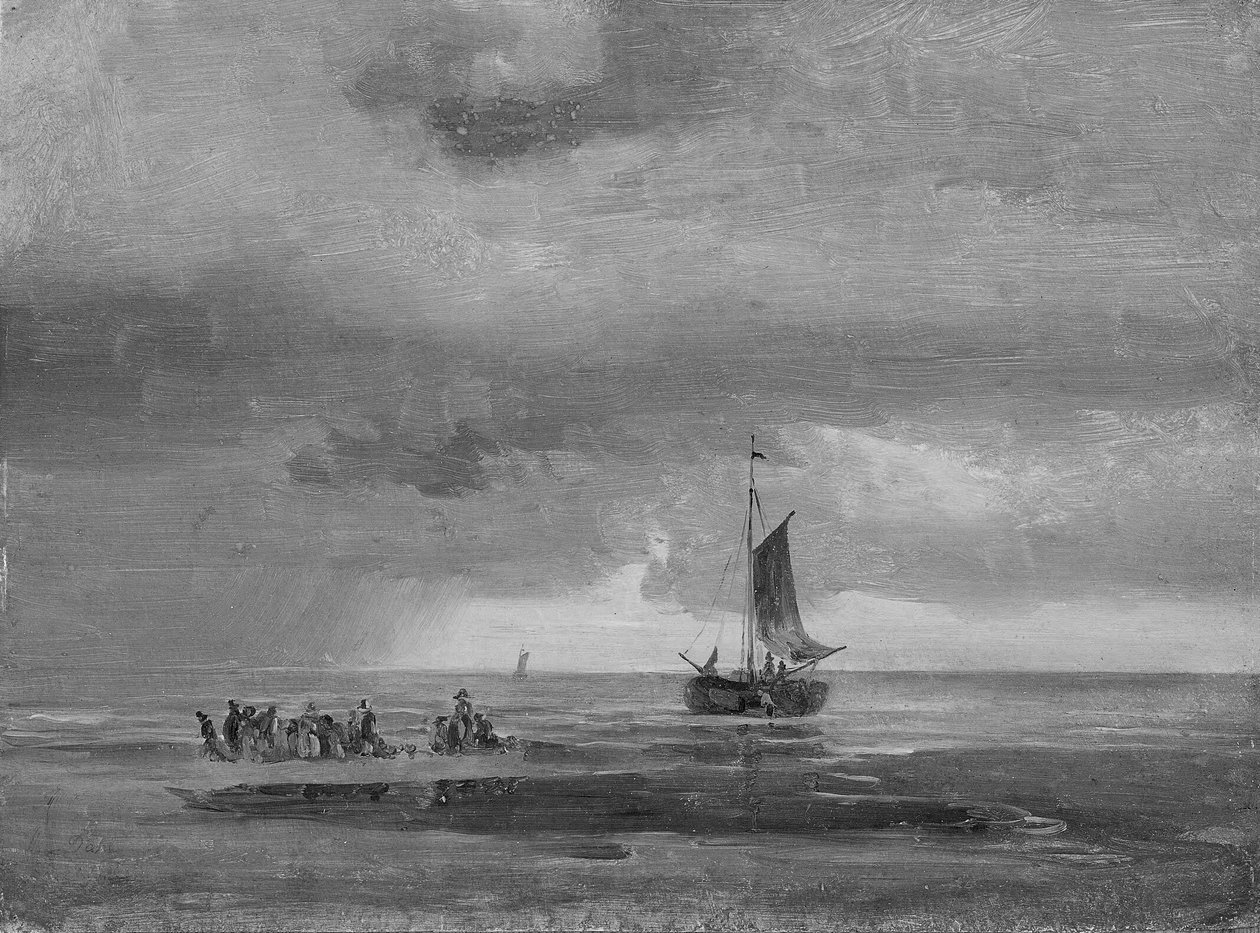 Gün Batımında Düz Plaj by Johan Christian Dahl