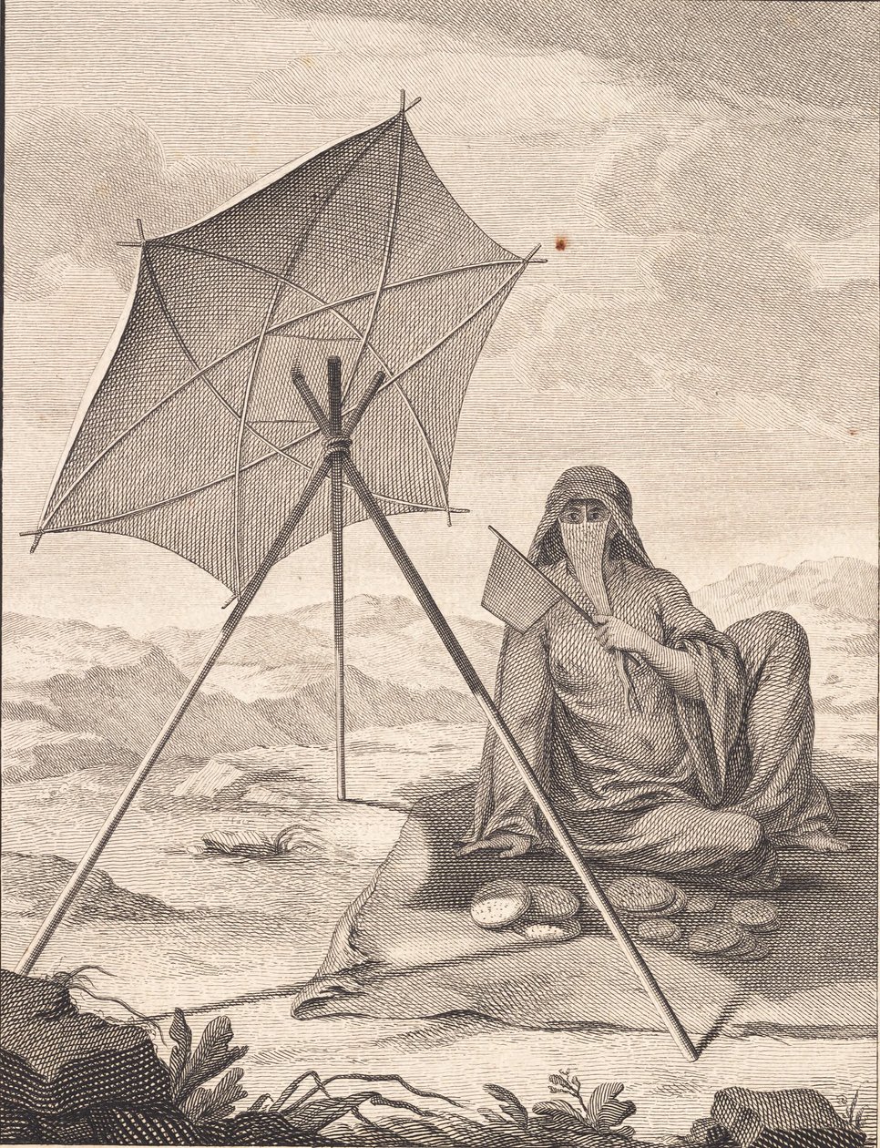 Ekmek satan bir Arap kadın by J.F. Clemens