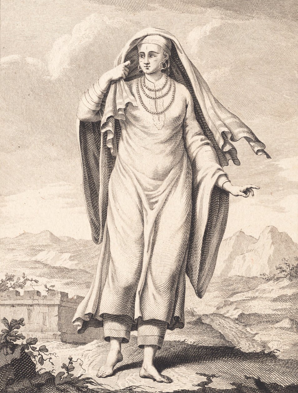 Ayakta duran bir Arap kadın by J.F. Clemens