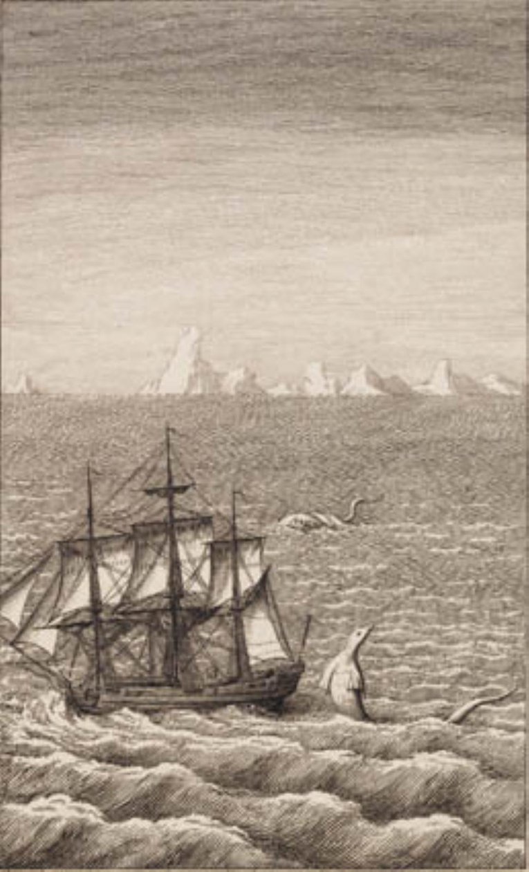 gemi ve deniz yaratığı by J.F. Clemens