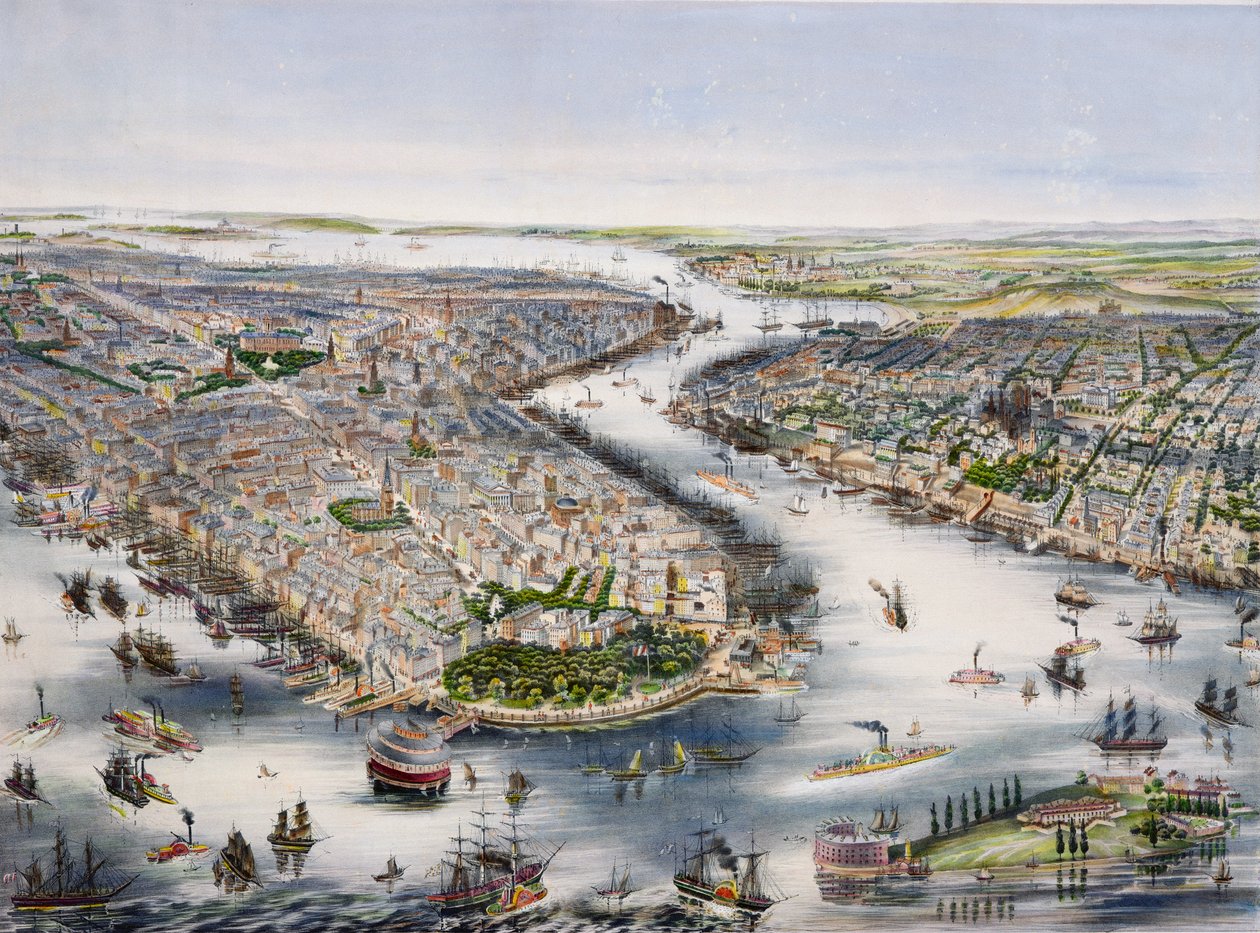 I. Schaerer tarafından basılan New York ve Brooklyn
