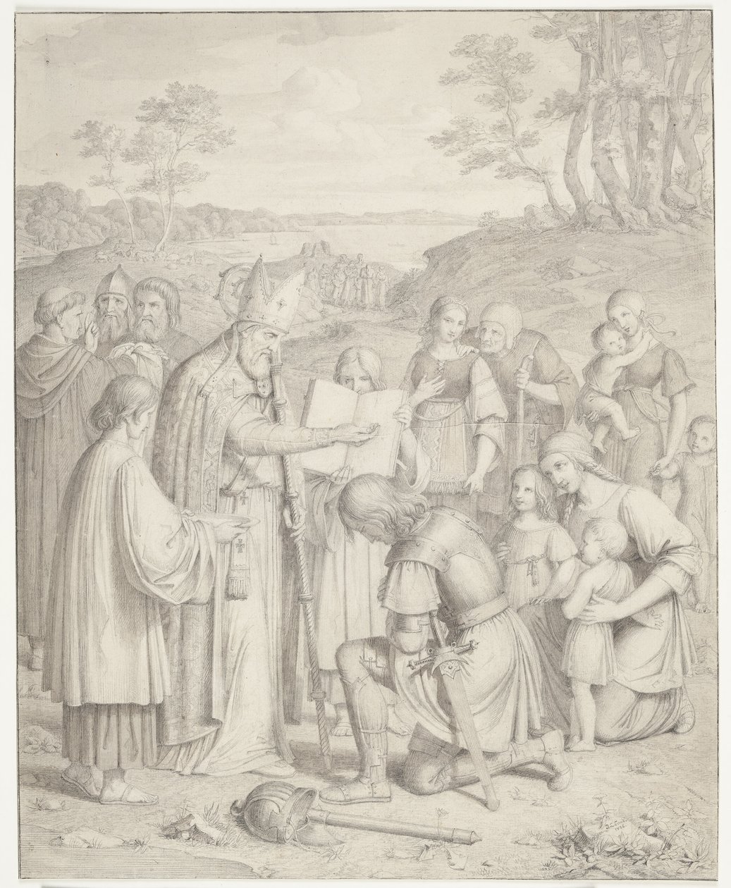 İlk Danimarkalıların Hıristiyan vaftizi by J.L. Lund