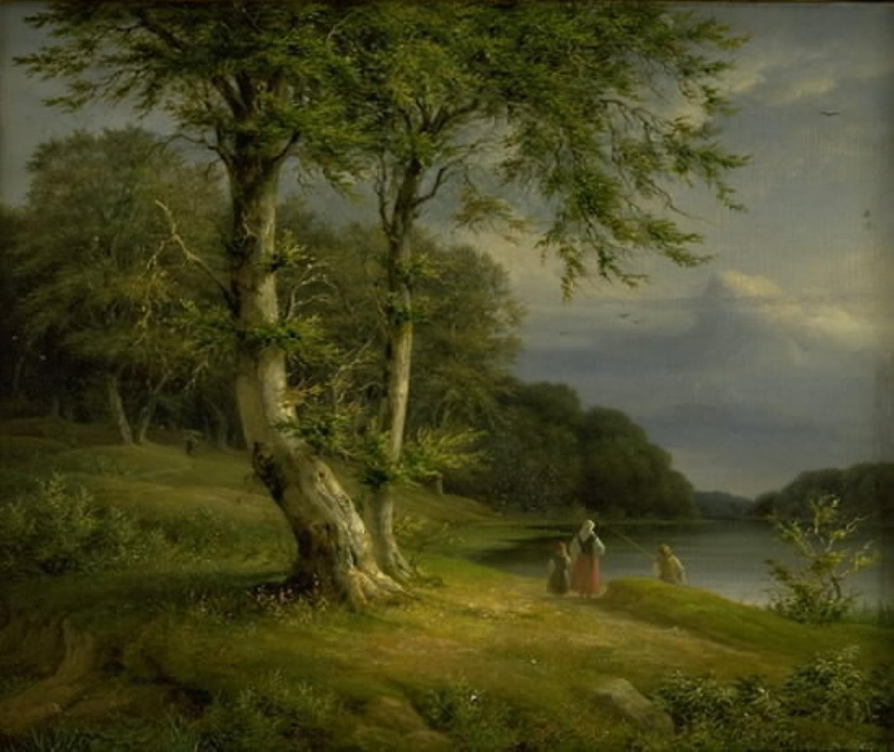 Bagsværd Gölü yakınlarındaki ormanlık manzara by J.L. Lund