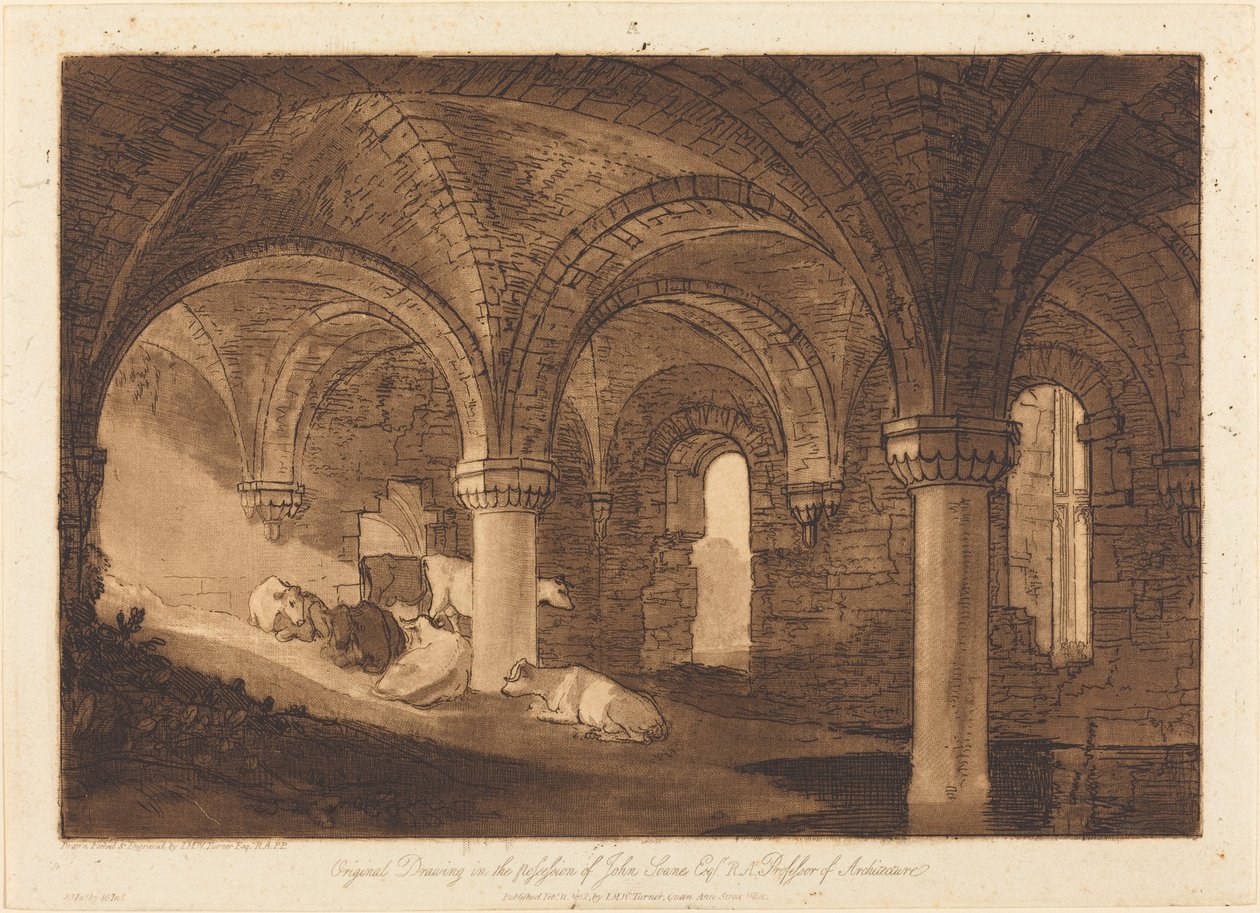 Kirkstall Manastırı Crypt, 1812 yayınlandı. by Joseph Mallord William Turner