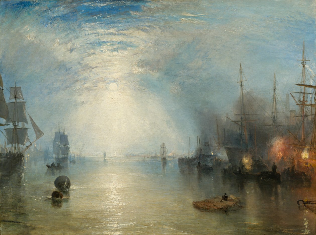 Ay Işığı tarafından Kömürlerde Keelmen Kalkış, 1835. by Joseph Mallord William Turner