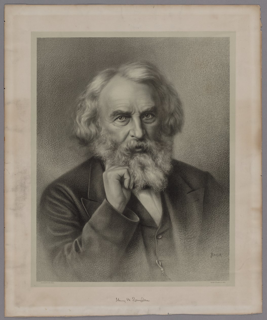 Henry Wadsworth Longfellow, 1875. by J. Baker