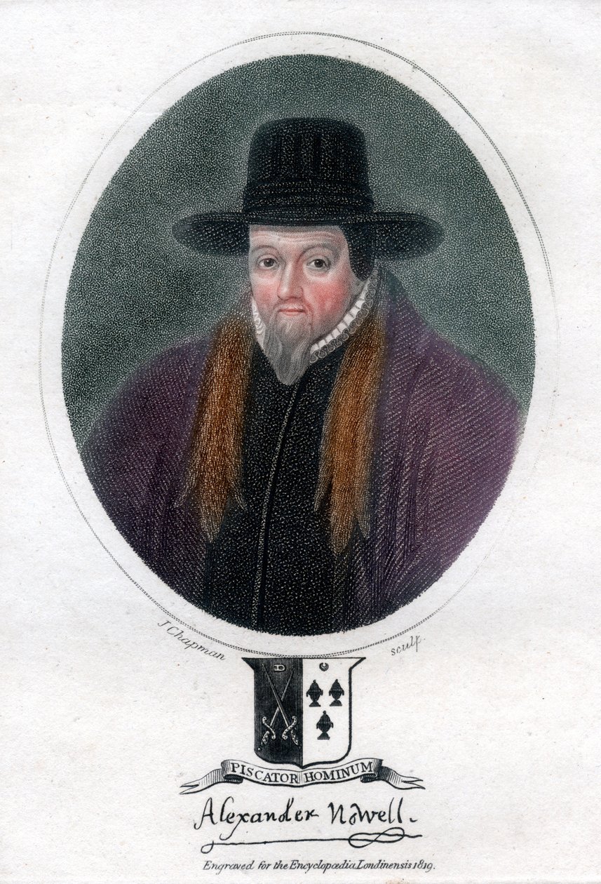 Alexander Nowell, İngiliz din adamı ve ilahiyatçı, 1819. by J. Chapman
